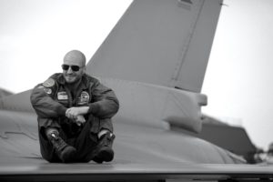 Fighter Pilot sitting on a jet