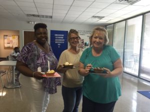 Distribution Center employees with ice cream