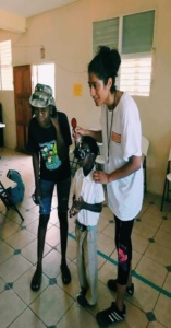 Children in Belize receiving an eye exam