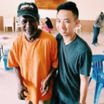 Student with older man in Belize
